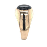 18k Yellow Gold Black Star Genuine Natural Sapphire Men's Ring Size 9 (#J6535)