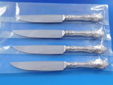 Violet by Wallace Sterling Silver Steak Knife Set 4pc HHWS  Custom Made 8 3/8"