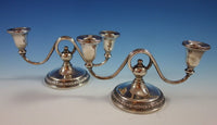 Talisman Rose by Frank Whiting Sterling Silver Console Candlestick Set 2pc #2365