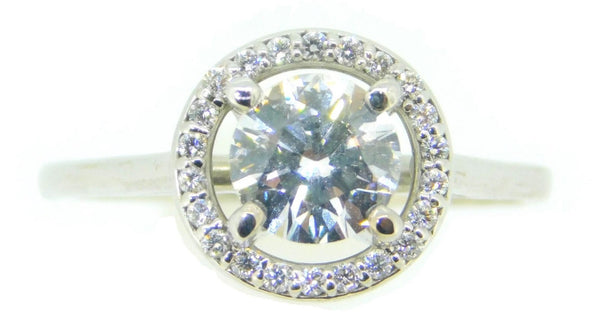 14k Gold .85ct Genuine Natural Diamond Ring with Diamond Halo (#J4123)