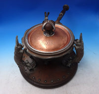 Joseph Heinrichs Mixed Metals and Wood Chafing Set 13pc Dish Ramekins  (#7137)