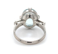 14k White Gold 4.14ct Genuine Natural Aquamarine and Diamond Ring (#J6400)
