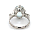 14k White Gold 4.14ct Genuine Natural Aquamarine and Diamond Ring (#J6400)