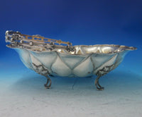 Russian .84 Silver Serving Bowl w/ Handle Feet Grapes and Grape Leaves (#5347)