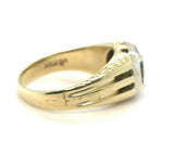 10k Yellow White Gold Men's 1.58ct Green Genuine Natural Tourmaline Ring (#5282)