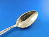 Lap Over Acid Etched by Tiffany Sterling Silver Ice Cream Spoon GW w/ Leaves 6"