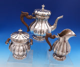 Torchon by Buccellati Italian Sterling Silver Tea Set 3pc (#8501) Beautiful!