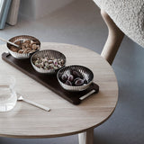 Bernadotte by Georg Jensen Stainless Steel and Oak Serving Tray with 3 Bowls NOS