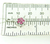 14k White Gold Genuine Natural Ruby and Diamond Round Halo Pendant (#J5088)
