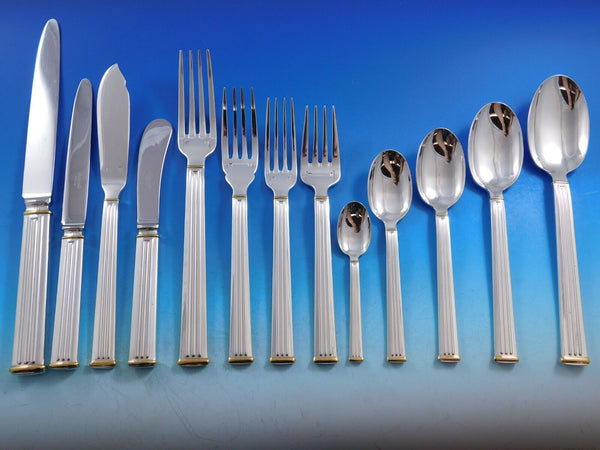 Triade Gold by Christofle France Silverplated Flatware Set Service 162 pc Dinner