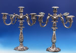 Burgundy by Reed and Barton Silverplate Candelabra Pair 5-Light #74 15" (#8258)