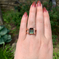 14k Rose Gold Custom Bi-Color Genuine Natural Tourmaline Ring Harry Roa (#J7311)