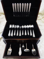 Corsage by Stieff Sterling Silver Floral Iris Flatware Set 8 Service 69 Pieces