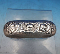 English Estate Sterling Silver and Cut Glass Dresser Box Cherubs c.1904 (#6752)