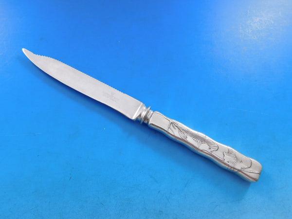 Lap Over Acid Etched by Tiffany Sterling Silver Fruit Knife HH Mushrooms 7 1/4"