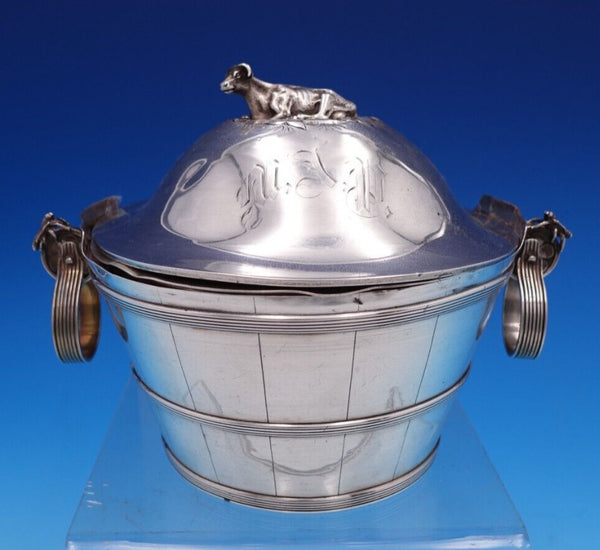 Gorham Sterling Silver Butter Dish Wash Tub Style w/ 3-D Cow Bug Handles (#7595)