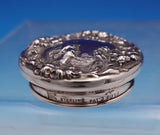 Foster Bailey Sterling Silver Glass Dresser Jar w/Art Nouveau Woman (#9151)
