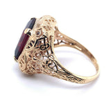 10k Yellow Gold Art Deco 5.48 Carat Genuine Natural Garnet Filigree Ring #J5158