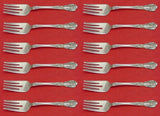 Chateau Rose by Alvin Sterling Silver Salad Fork Set 12 pieces 6 1/2"