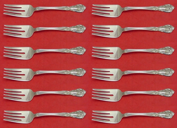 Chateau Rose by Alvin Sterling Silver Salad Fork Set 12 pieces 6 1/2"