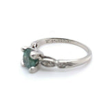 Platinum .92ct Teal Montana Genuine Natural Sapphire Ring (#J5571)
