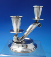 Fisher Sterling Silver Candle Holder 2-Light #C61 5 1/4" x 4 3/4" c.1960 (#6204)