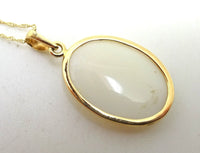 14k Yellow Gold Carved Genuine Natural Opal Cameo Pendant (#J3796)