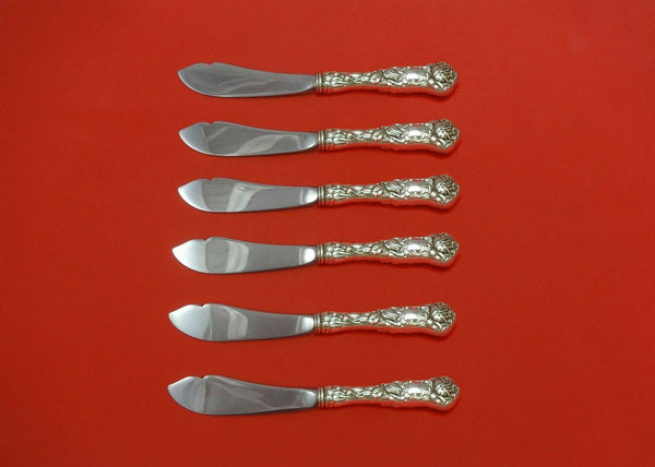 Bridal Rose by Alvin Sterling Silver Trout Knife Set 6pc HHWS  Custom Made
