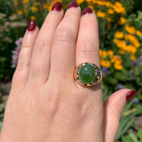 10k Yellow Gold Men's Jade Ring Size 9.5 (#J6918)