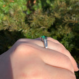 Platinum 2.30 Carat Green Genuine Natural Tourmaline and Diamond Ring (#J6510)