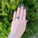 14k Gold 6.18 Carat Bi-Color Watermelon Genuine Natural Tourmaline Ring #J6987