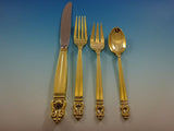 Royal Danish Gold by International Sterling Silver Flatware Set Service Vermeil