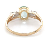 14k Yellow Gold 1.31 Carat Genuine Natural Aquamarine and Diamond Ring (#J6930)
