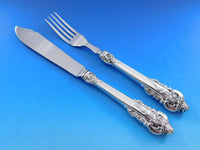Grande Baroque by Wallace Sterling Silver Individual Fish Set 24 pieces HHWS