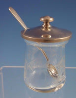 Old Maryland Plain by Kirk Sterling Silver Glass Jelly Jar and Spoon Set (#1656)