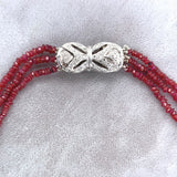14k White Gold 163 Carats Genuine Natural Ruby Bead Necklace (#J5340)