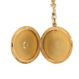 14k Yellow Gold Antique Locket on 18k Yellow Gold Handmade Chain (#J6278)