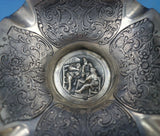 Dutch .833 Silver Ashtray with Figural People Chased Scrollwork 1.53 ozt (#6543)