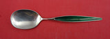 Norwegian Sterling Ice Cream Spoon vermeil enameled green by Ohar Hval 5"