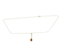 10k Yellow Gold Lavaliere Pendant with Red Glass Engraved Frame (#J4765)