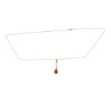 10k Yellow Gold Lavaliere Pendant with Red Glass Engraved Frame (#J4765)