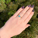 10k Rose Gold Victorian Genuine Natural Turquoise Ring Size 7.25 (#J6562)