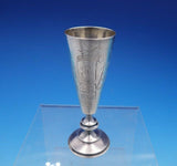 Russian .875 Silver Cordial Cup Engraved with Cattails Flowers Wheat (#4332)