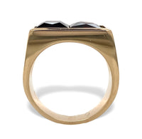14k Yellow Gold Men's Modern Genuine Natural Garnet Ring Size 8.5 (#J7305)