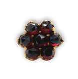 Genuine Natural Bohemian Garnet Rosette Stud Earrings w/ 14k Gold Posts (#J6489)