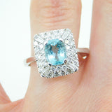 14k White Gold 1.5ct Genuine Natural Paraiba Tourmaline Ring w/AGL Report #J4502
