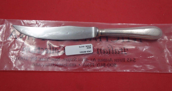 Bead Round by Carrs Sterling Silver Steak Knife Serrated 8 3/8" New