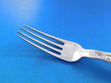 Lap Over Edge Acid Etched by Tiffany Sterling Dinner Fork Lilies Floral 7 7/8"