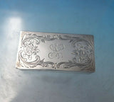 Lutz Sterling Silver Stamp Box Handmade Bright-Cut Flowers c.1910 (#5588)