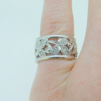 14k White Gold Eternity Genuine Natural Diamond Ring Band 10mm (#J4223)